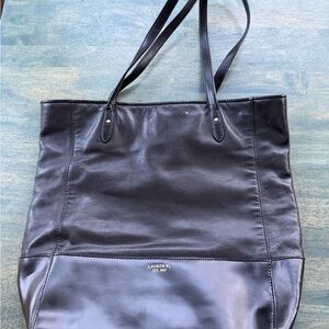 Lauren Ralph Lauren Black Leather Tote Bag